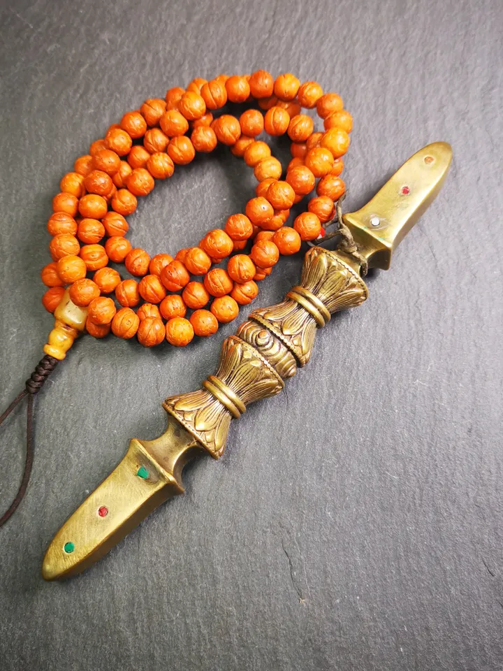 Gandhanra Handmade Vintage Vajra Dorje,Tibetan Buddhism (Vajrayana) Ritual Implement,Made of Brass,50 Years Old