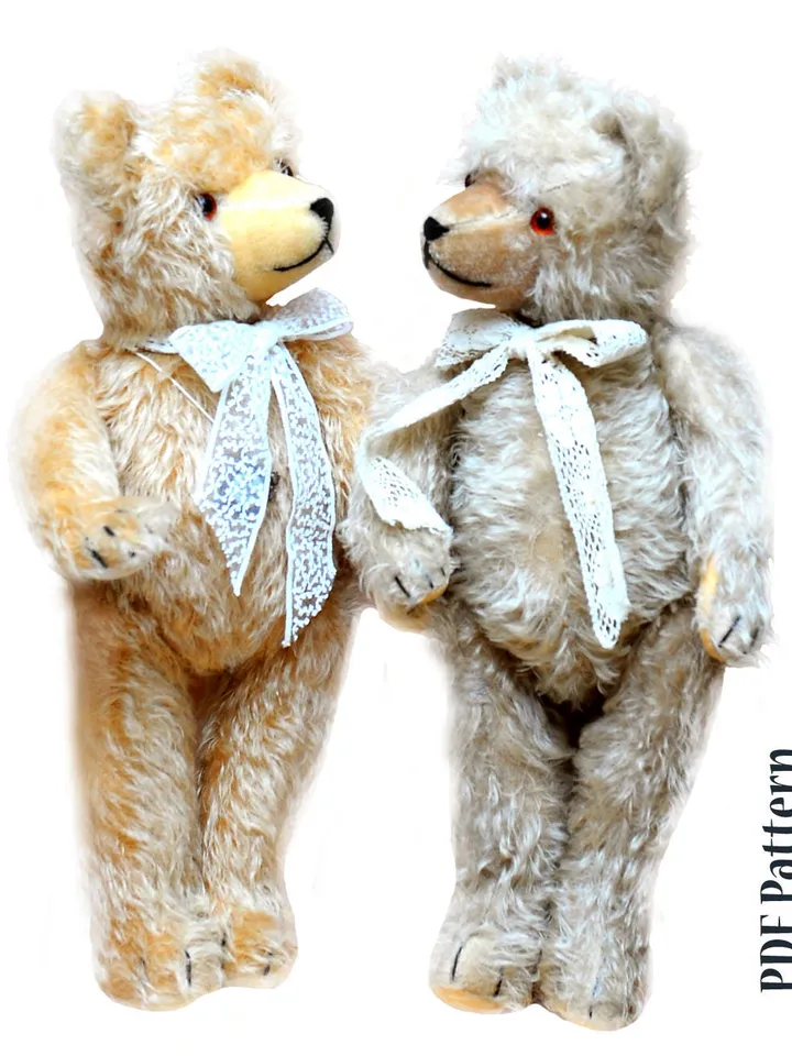 PDF Antique Teddy Bear Sewing E-Pattern 20" Artist design Besties Bears/ Mohair Bear 1930/ traditional old German bear