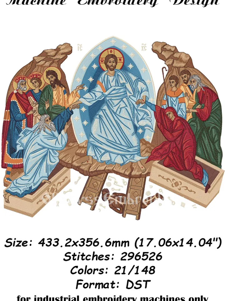 The Resurrection of Jesus Christ embroidery design