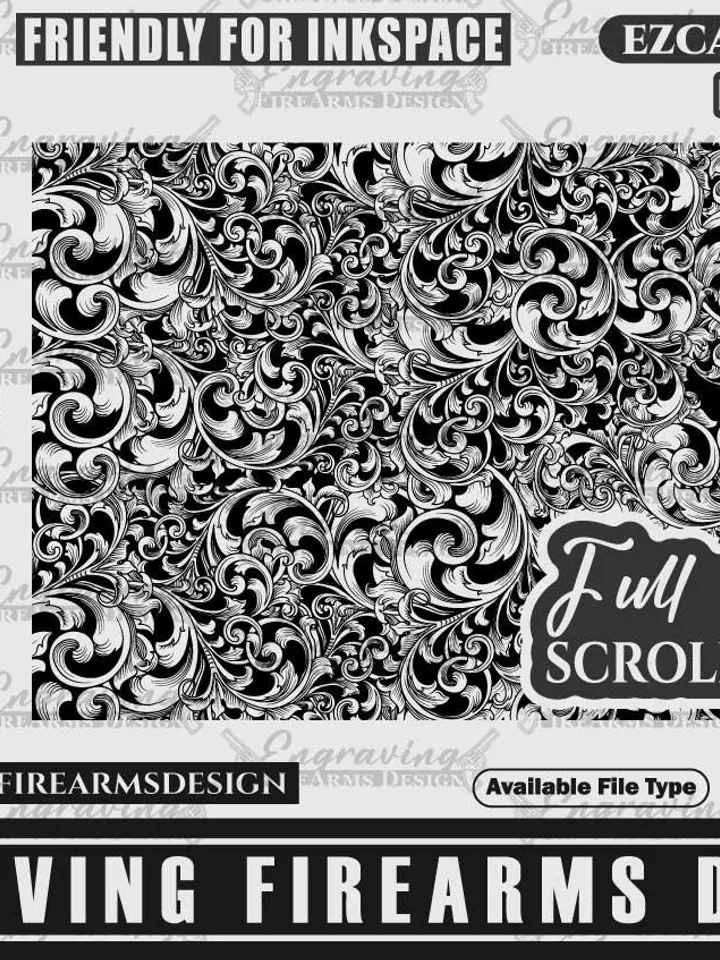Engraving Firearms Design Seamless Scroll Pattern