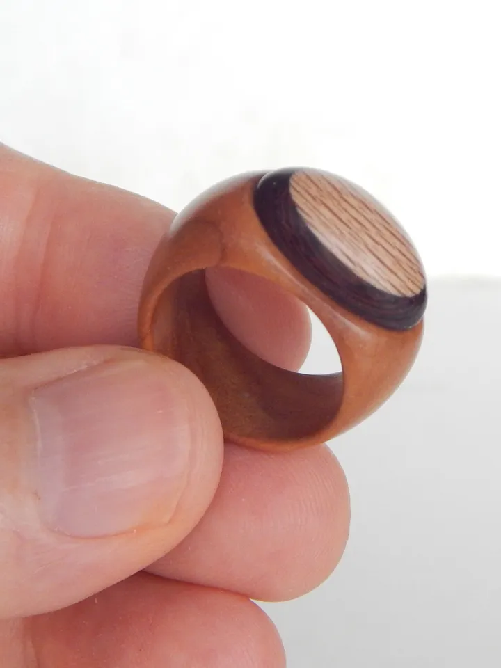Wooden signet ring. Handmade jewelry made from natural wood. 1