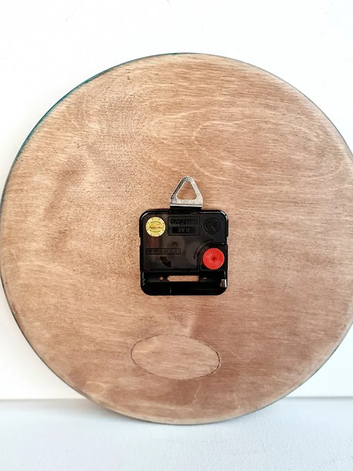 Teal and black small wall clock with gold metal line Modern silent wall clock