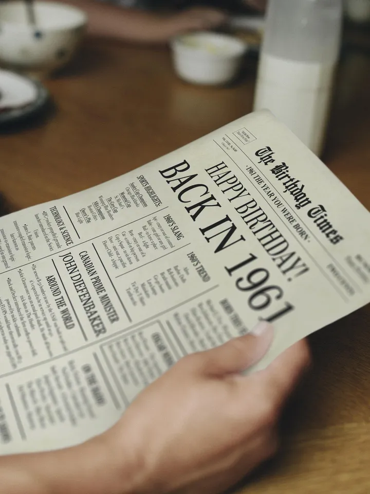 Back in 1961 CANADA | 64th Birthday Newspaper Sign Canadian | 1961 Birthday Poster | 64th Birthday Gift | 64 years ago back in 1961
