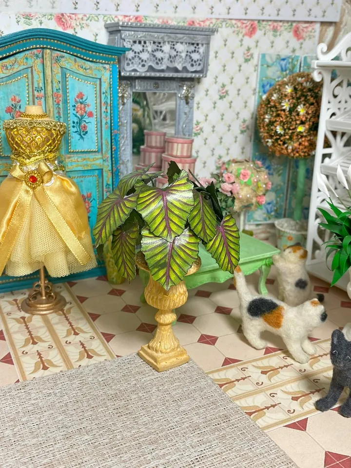 Furniture for dollhouse. Sofa for doll. 1:12. Handmade. Dollhouse miniature.
