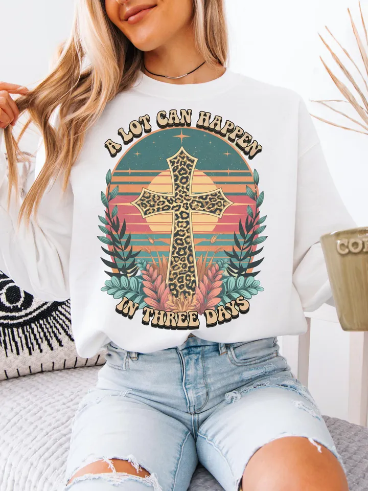 Christian Easter Graphics, A lot Can Happen in 3 Days DUO PNG, Jesus Designs, Sublimation T-Shirt Art, Easter Clipart