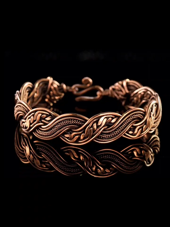 Wire wrapped copper bracelet for woman Antique style copper jewelry WireWrapArt