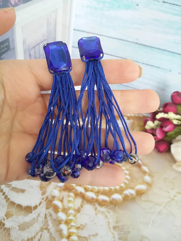 long spectacular earrings with rhinestones, fringe, large earrings for photo shoots, parties, stud earrings with tassels,rhinestone drops