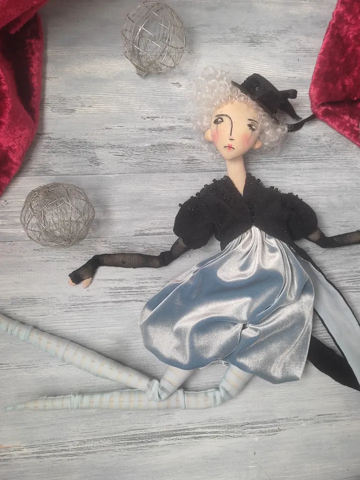 Circus art textile doll