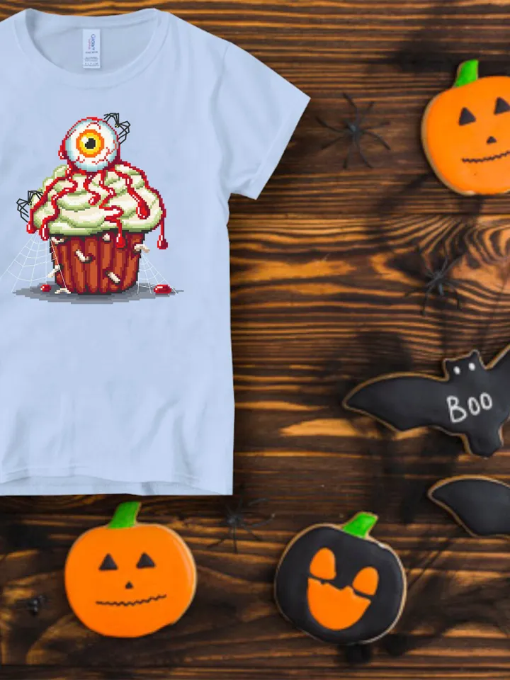 Halloween cupcake cross stitch pattern PDF download Sweet food cross stitch chart Halloween dessert pattern digital PDF Happy Halloween #S50