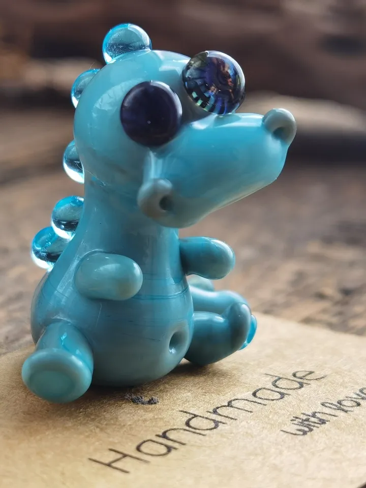 DINOSAUR ORNAMENTS Dinosaur figurine Glass dinosaur decor Miniature Dinosaur gift Dino figurine Glass figurines Tiny glass animals Dragon