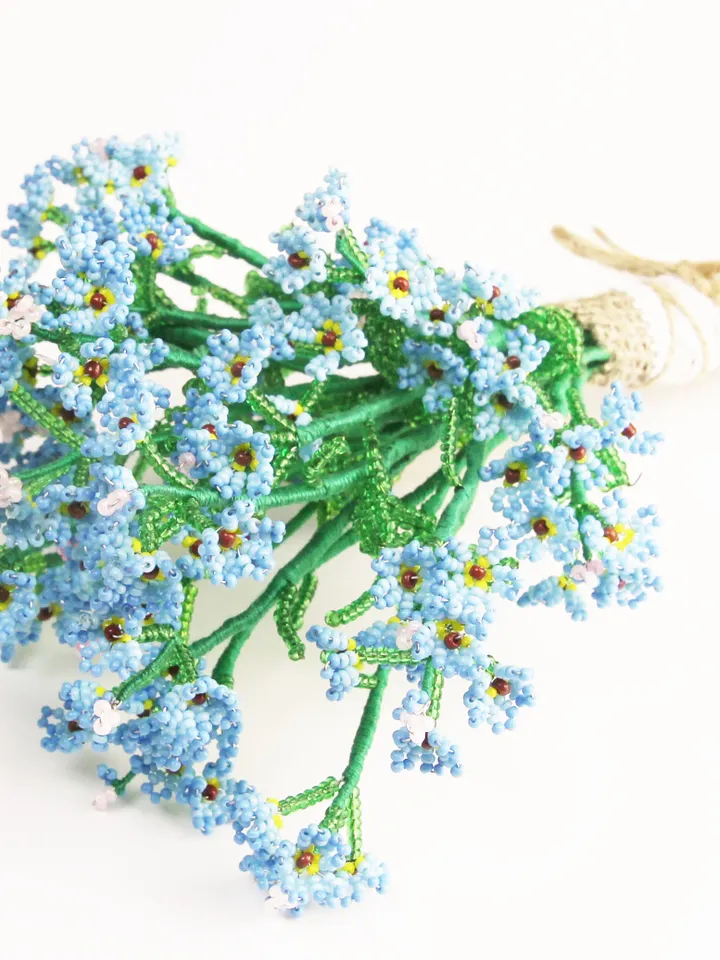 Beaded Flowers pattern | forget me not forget | Seed bead patterns | Beadwork pattern | Digital Download - PDF