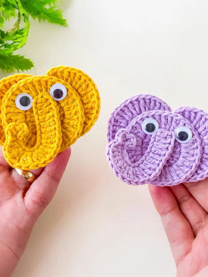 Cute Crochet Elephant Applique Pattern PDF, DIY Animal Motif, Amigurumi Elephant Patch, Handmade Decoration, Instant Download
