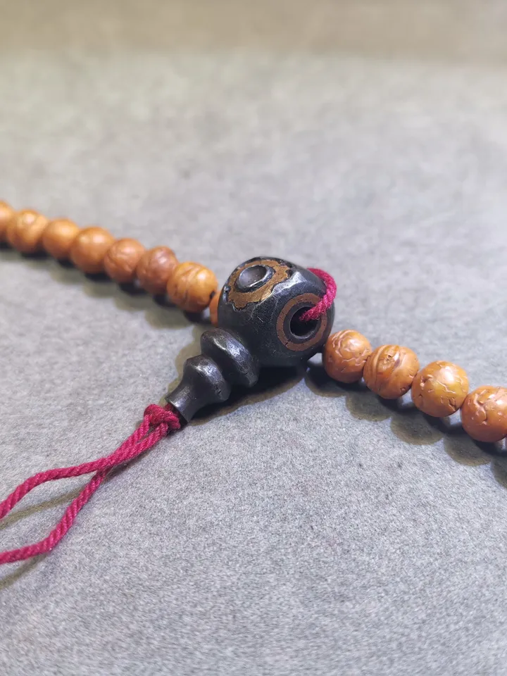 Gandhanra Tibetan Cold Iron Guru Bead,Big Size T-drilled 3-Hole Prayer Bead,Mala Bead,Connector Bead for Buddhist Bead Accessories