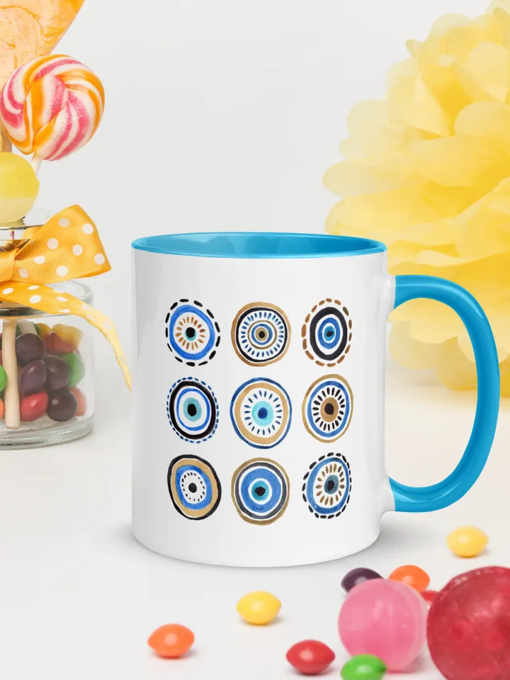 Evil Eye Mug Color Inside Blue Evil Eye Mug Birthday Gift Cute Mug For Her Tea Mug Evil Eye Protection Nazar Mug Cute Mug For Her Tea Cups