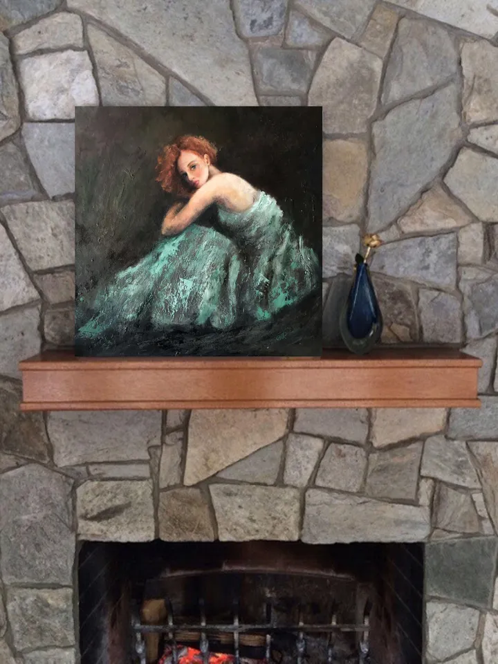 Woman Original Painting Girl Oil Painting Female Wall Art Figure Painting