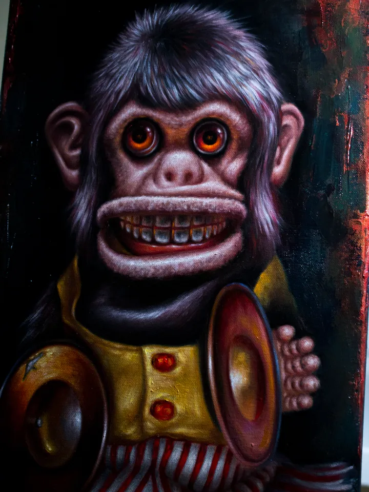 Oil painting The Monkey Jolly Chimp