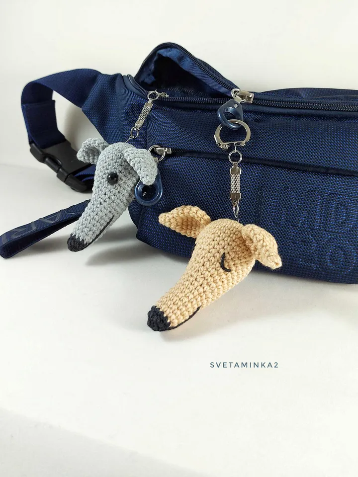 Crochet Keychain Pattern Amigurumi Dog Greyhound, Whippet, Galgo, Italian Greyhound, Sighthound, Lurcher. Digital Download. PDF.