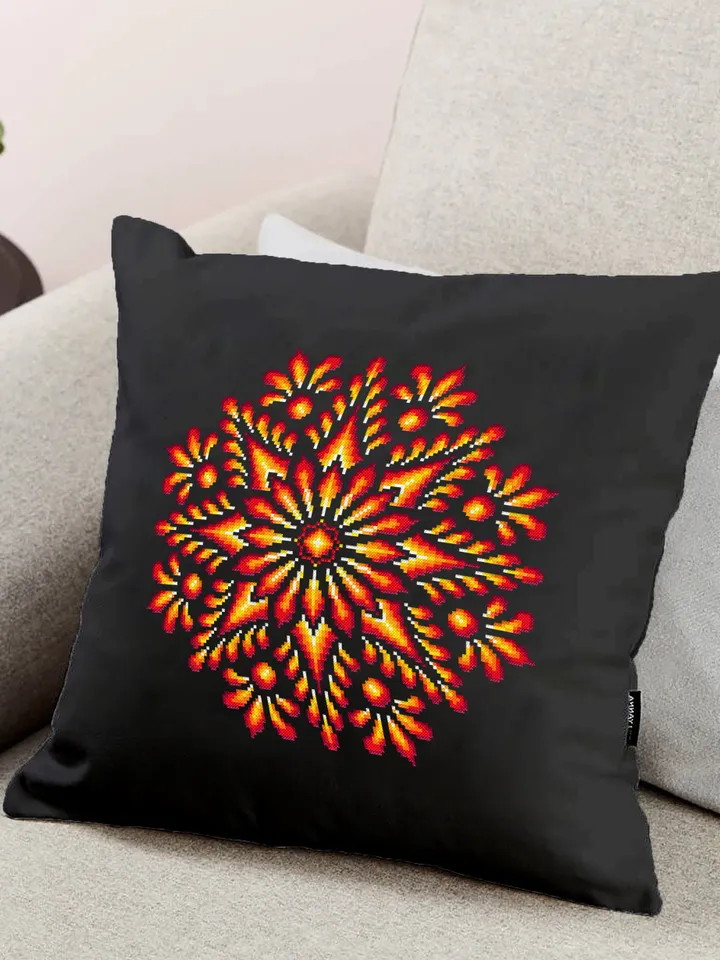 Colorful mandala cross stitch pattern download PDF, Easy mandala ornament hand embroidery PDF, Modern beginner stitch, DIY Home decor #M301