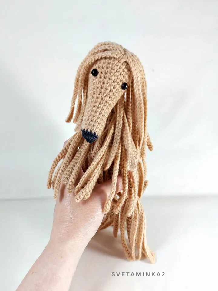 Afghan Hound Crochet Pattern Amigurumi Dog. Digital Download. PDF.