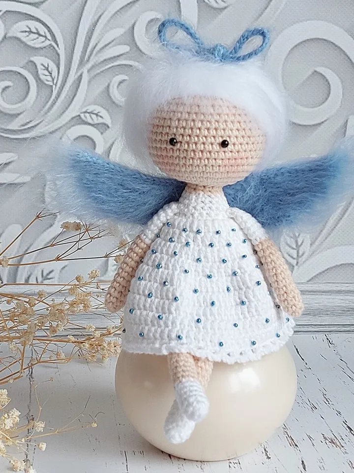 Crochet pattern of dolls in English. Angel doll. Pattern doll. Crochet pattern doll. Tutorial doll. Pattern crochet doll
