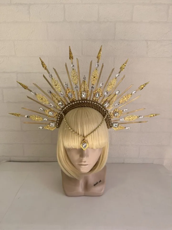 Venetian Goddess Crown Boho Headband Loose Accessory Gold Crown Boho Tiara