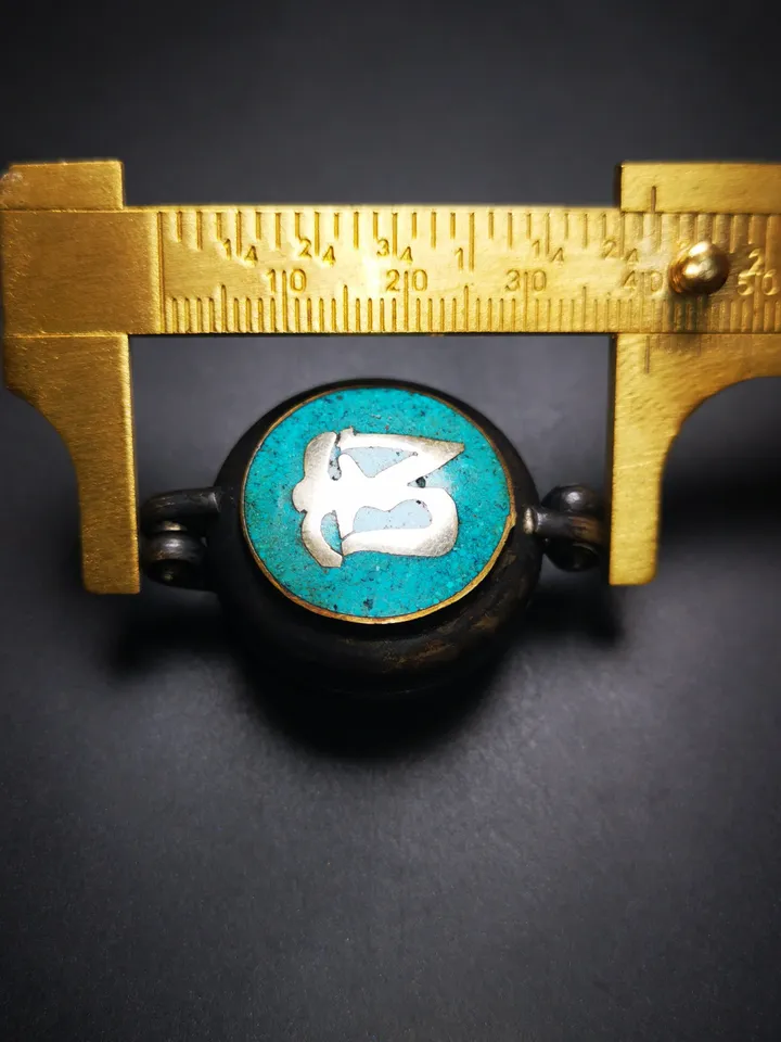 Gandhanra Antique Handmade Gau Ghau Shrine, Mini Tibetan Buddhist Altar Amulet Pendant,OM and Kalachakra Symbol