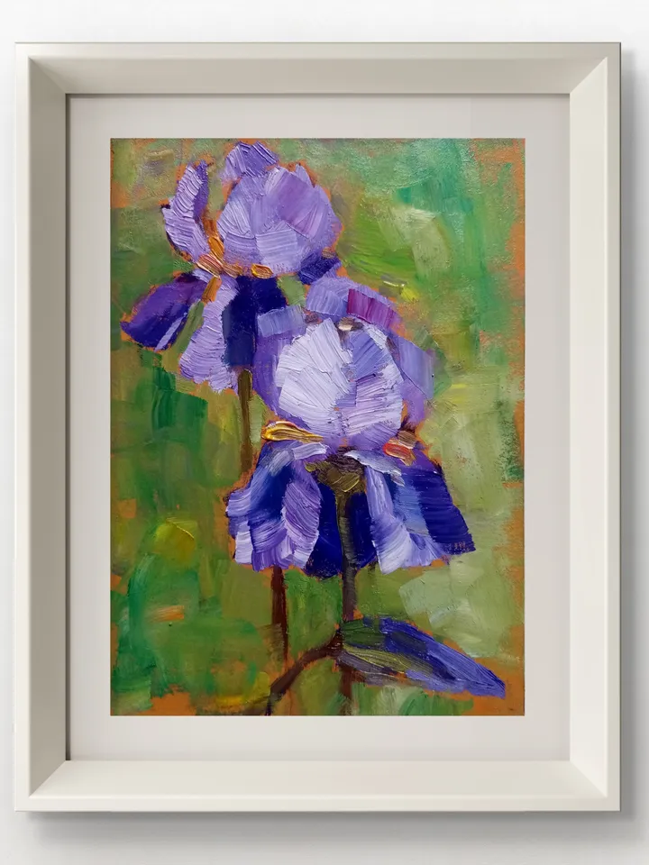 Irises Original Painting Flowers Art Oil Painting Irises Original Art Floral Gifts art Irises Art Spring Art Flower Wall Art Irises Impasto