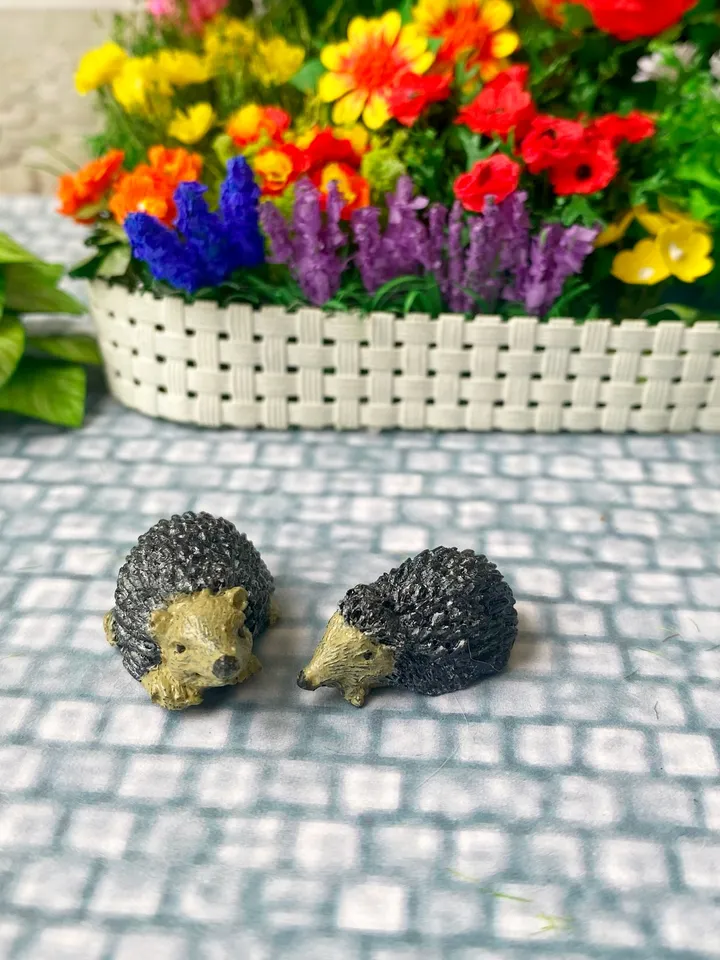 Hedgehogs for the puppet garden. Doll miniature 1:12. Toy for a doll.Accessories for a dollhouse.