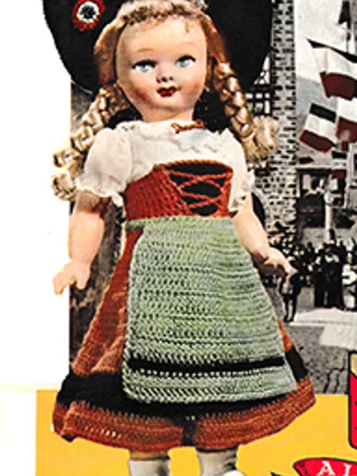 Vintage Crochet Pattern Dress for Doll Alsace Doll Pattern Digital Download PDF