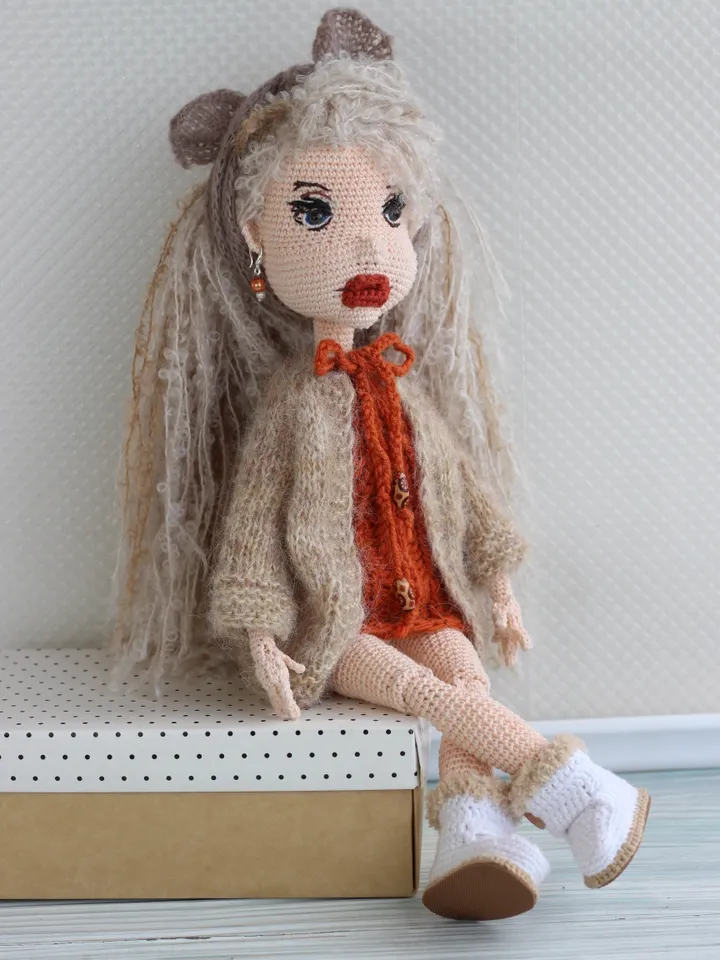 Crochet doll, Amigurumi doll, Handmade cotton doll, Waldorf doll