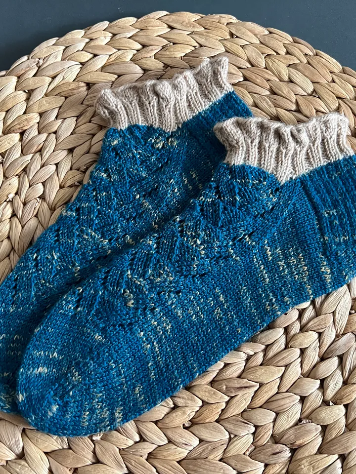 Bright warm handmade womens socks/ Warm knitted accessory
