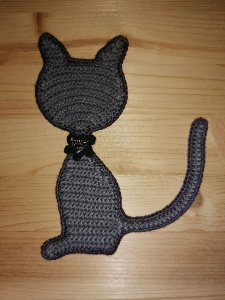 Crochet pattern applique (bookmark) Cat - digital pattern PDF