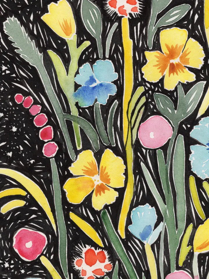 Watercolor painting. Abstraction. Flowers
