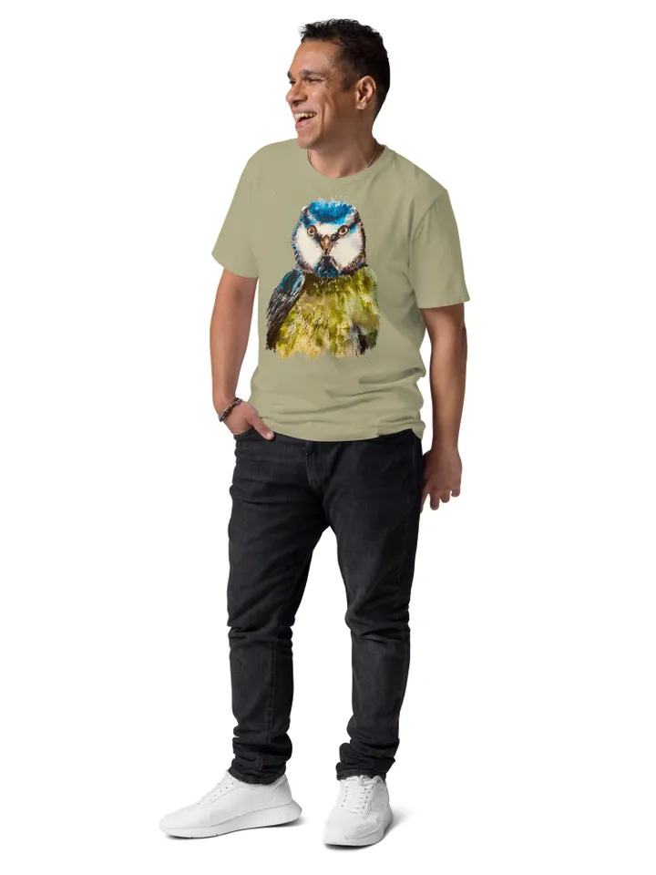 Bird Unisex organic cotton t-shirt,made with my original watercolor artwork,wearable gifts for birds lovers,unique handmade unisex gifts