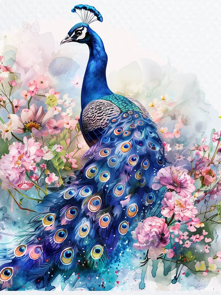 10 Adorable Peacock PNG Bundle, Printable Watercolor Peacock clipart for sublimation, Digital download, Paper craft, junk journals