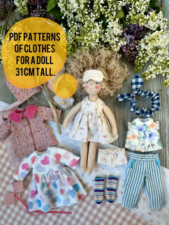 Patterns in PDF of clothes for a doll 31 (12 inch) cm tall.