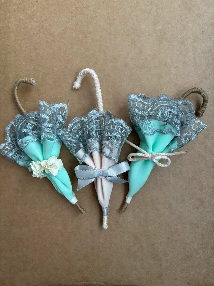 Set of 3 umbrellas pendant/ handmade umbrellas/ Christmas tree ornament/Xmas decor/home decoration/kitchen decor