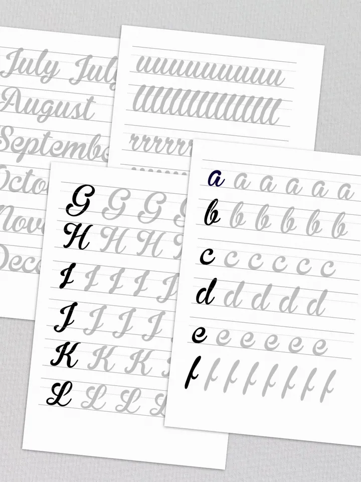 Calligraphy Worksheets, Calligraphy Practice Sheets, Brush Lettering