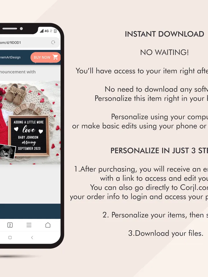 Valentines Day Pregnancy Announcement Digital, Valentines Baby Announcement, Love Pregnancy Announcement Editable Digital Template