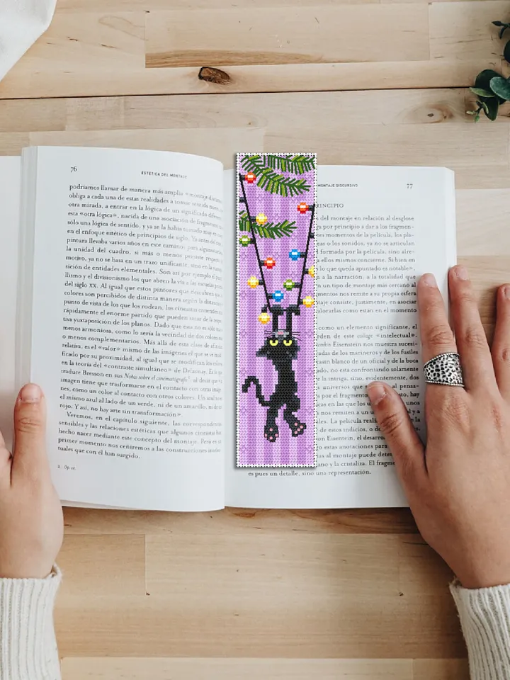 Cat Bookmark set cross stitch pattern download PDF Handmade bookmark cross stitch, Funny Black cat cross stitch chart, Cat lover gift #B113