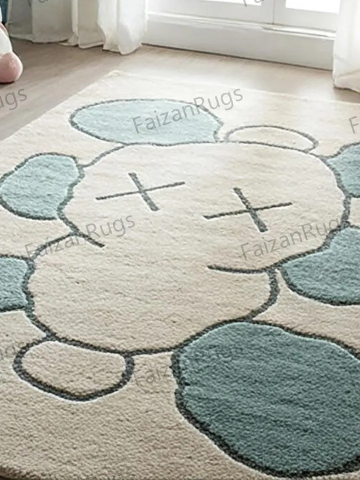 Kaws rugs, Handmade rug, Case rugs, handmade, Living room rug, Dining , Hallway rug, Multi color rug, Kaws rug, kaws theme, kaws, 3x5,5x7