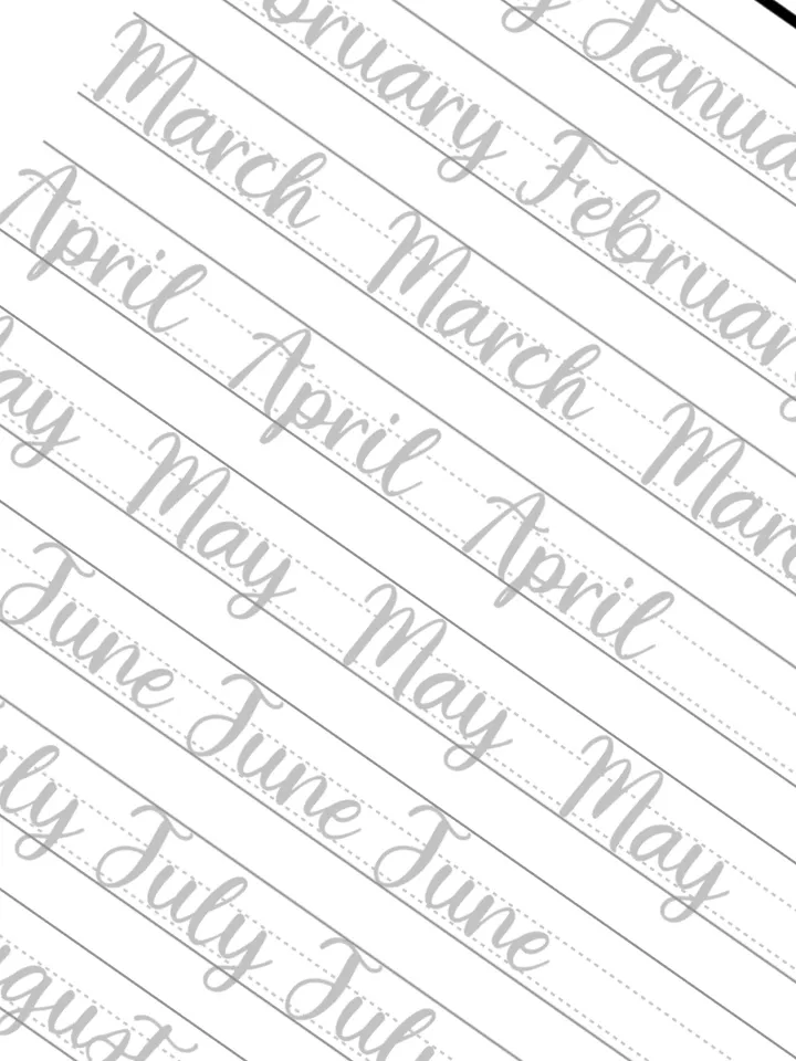 Digital Calligraphy Worksheets with Fine Brush Pen - 21 Pages