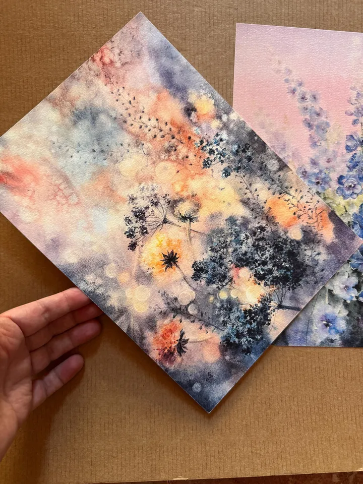 Wildflowers Painting Set of 2 Prints Flowers Watercolor Wall Art Floral Prints Flower Poster