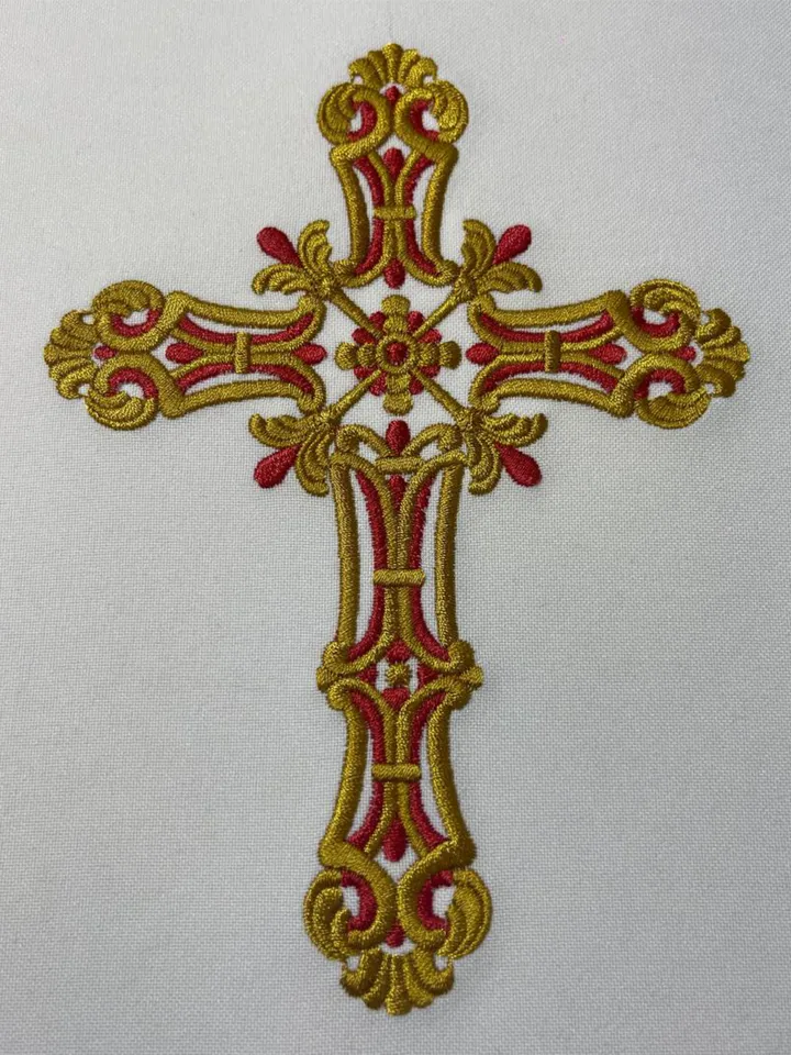 Cross for vestments machine embroidery design
