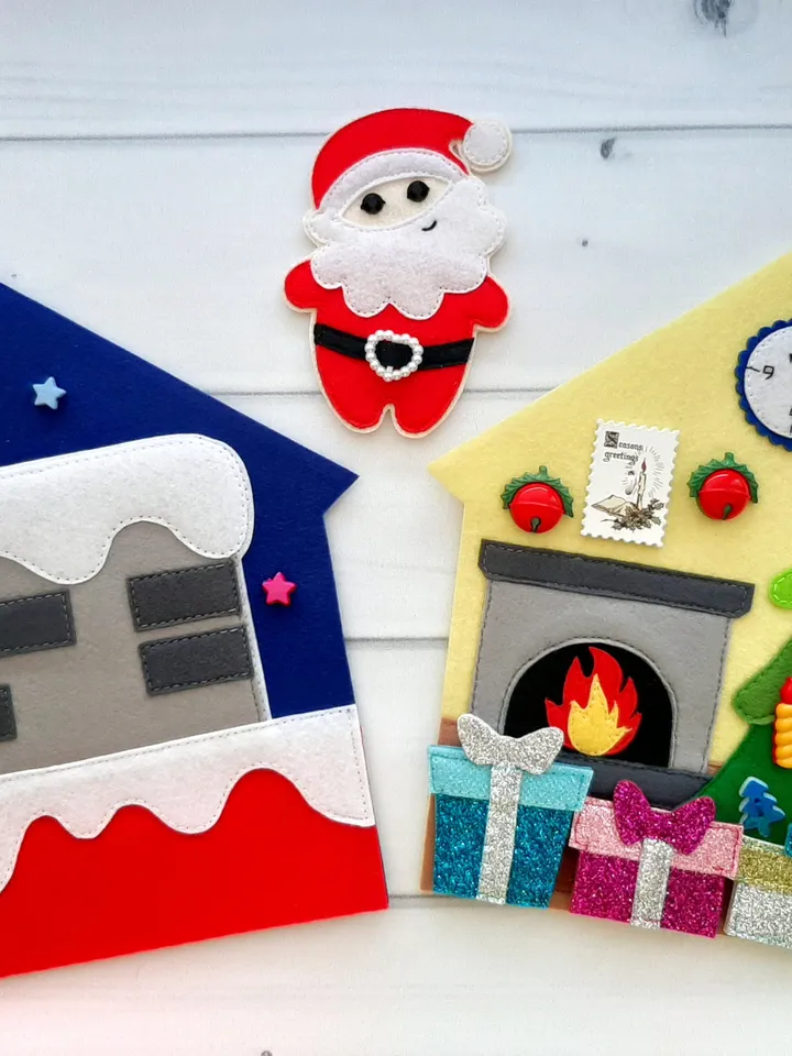 Christmas Quiet Book Pattern pdf, Felt book pattern, Santa Claus pattern, Baby activity book svg, Sensory book kids, felt sewing pattern