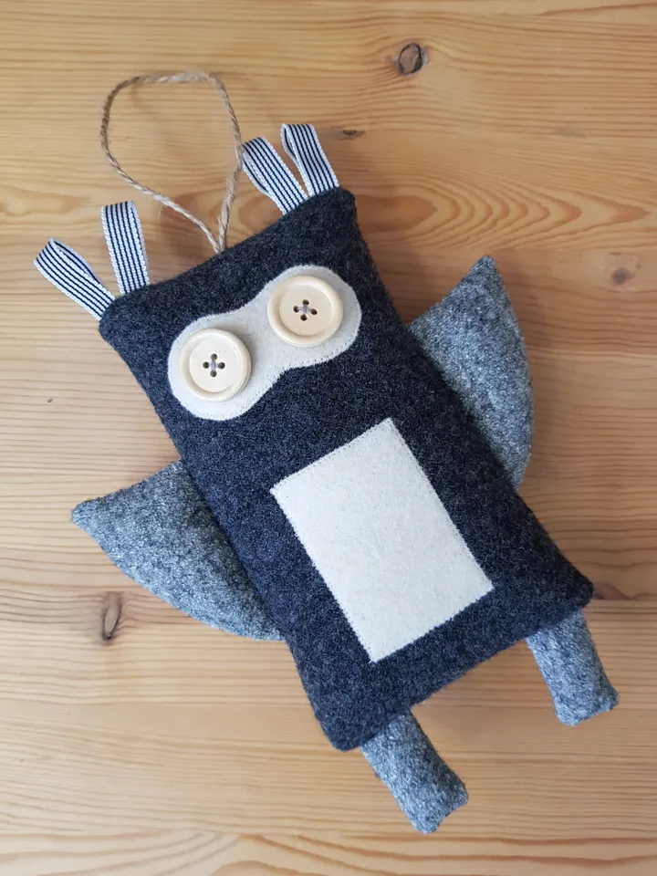 Black OWL sewing pattern PDF, digital tutorial in English, Home decor sewing diy, Halloween doll pattern