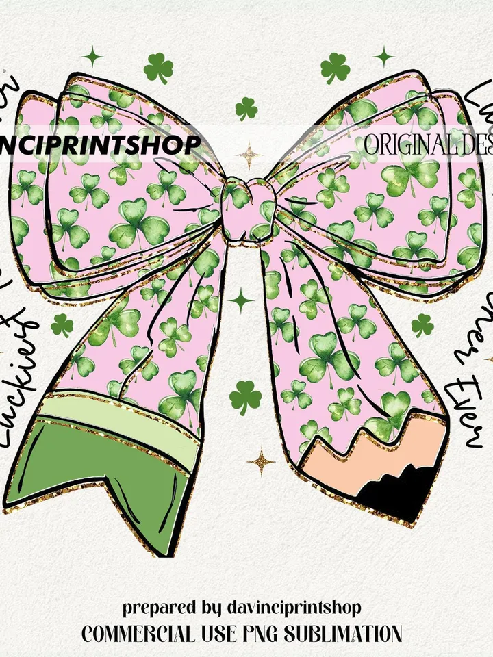 Luckiest Teacher Ever png, Teacher St.Patricks png, St Patricks Day Pencil Bow png St Patricks Day png, Teacher png, Lucky png, Shamrock png