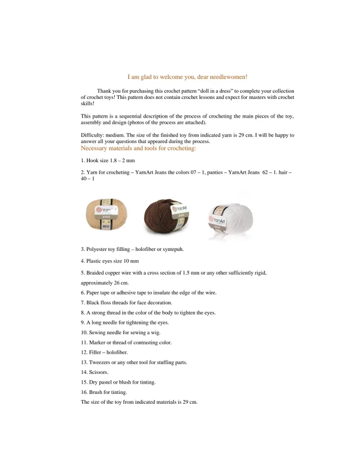 Doll pattern and dress