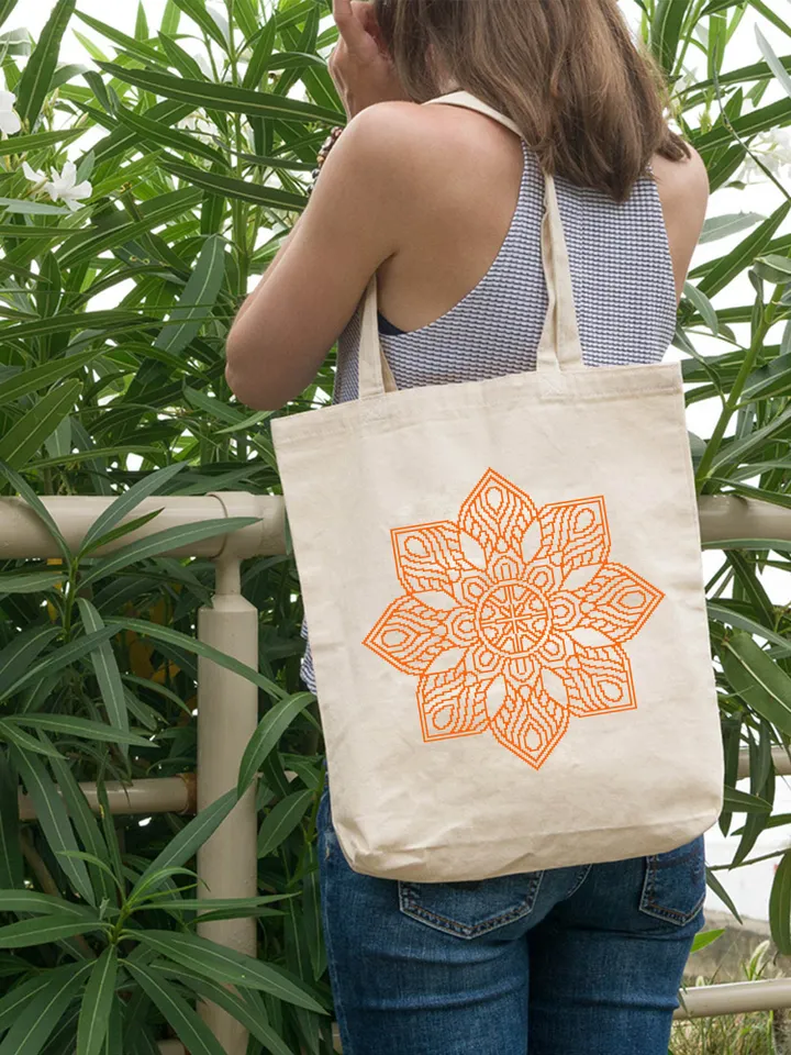 Flower mandala cross stitch pattern download PDF Easy mandala pattern digital PDF Monochrome cross stitch Floral ornament cross stitch #M7