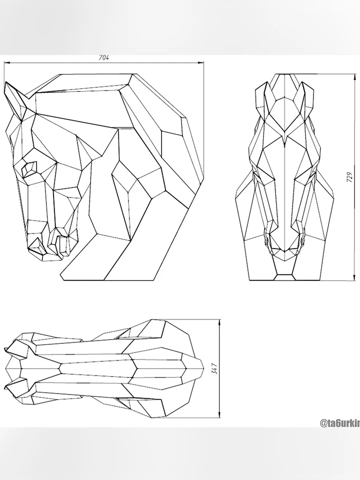 Welding Project Plans Drawings Chess Horse (DXF, PDF)